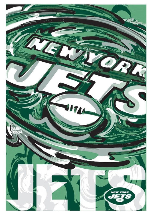 New York Jets Garden Flag 2 Sided Justin Patten Logo