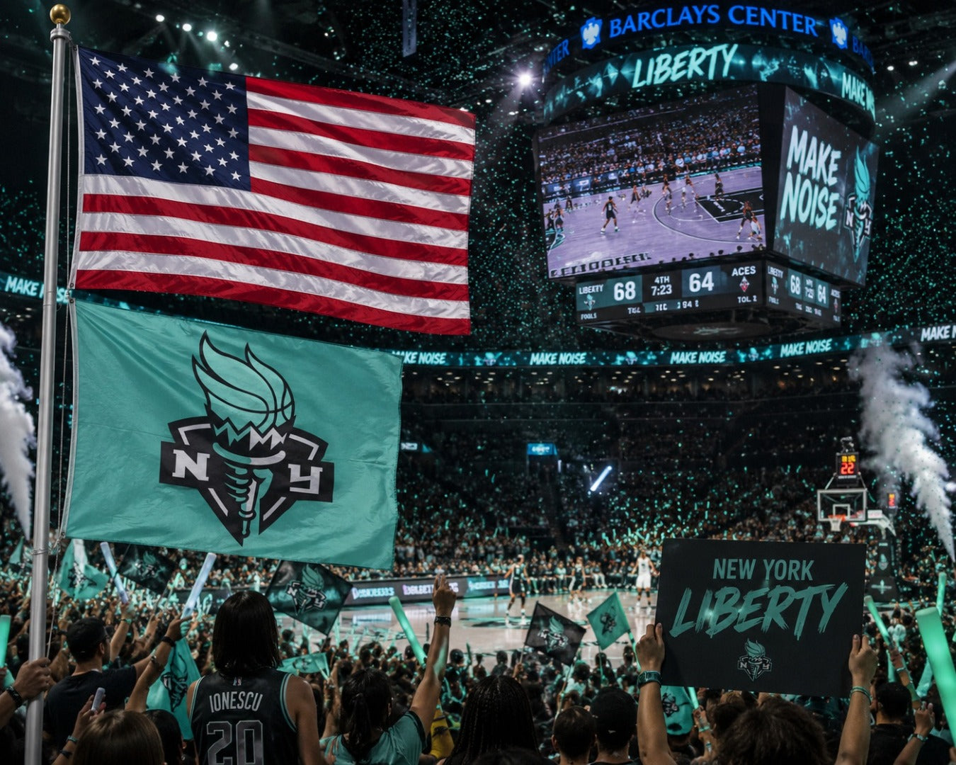 New York Liberty Flag 3x5 Logo
