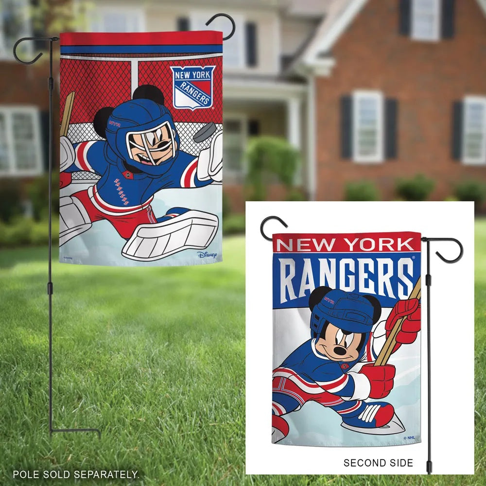 New York Rangers Mickey Mouse 2 Sided Garden Flag