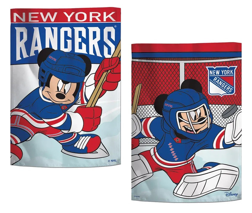 New York Rangers Mickey Mouse 2 Sided Garden Flag
