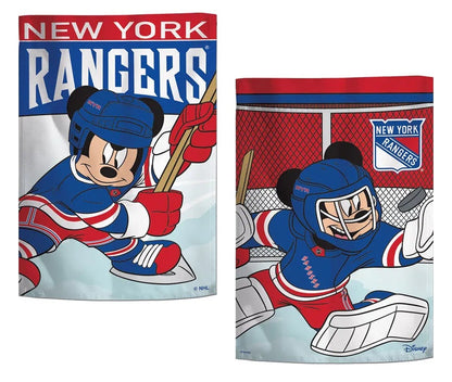 New York Rangers Mickey Mouse 2 Sided Garden Flag