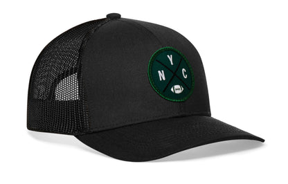 New York Football Trucker Hat  |  Green NYC X Snapback