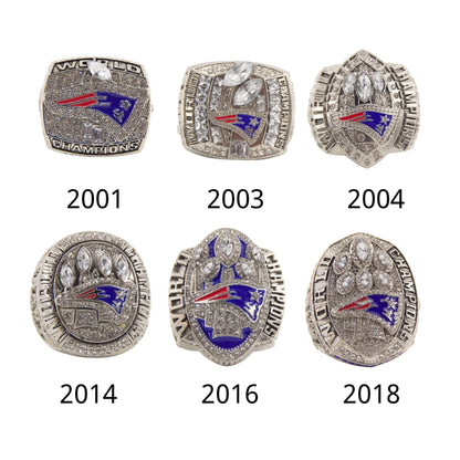 New England Football Championship Rings Set (6 Rings) – Limited Edition Collectible