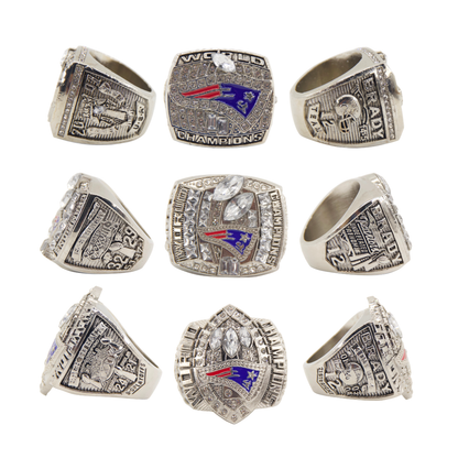 New England Football Championship Rings Set (6 Rings) – Limited Edition Collectible