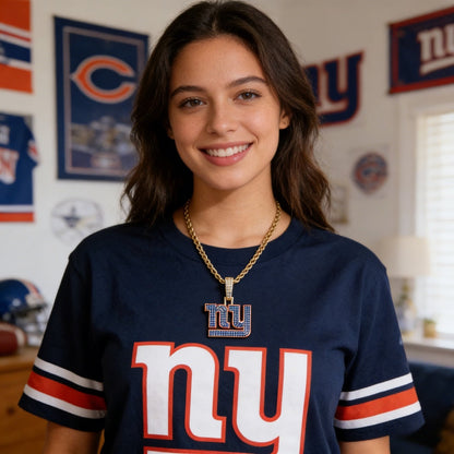 New York NY Emblem Pendant Necklace – Fan Gift Jewelry for Game Day & Holidays