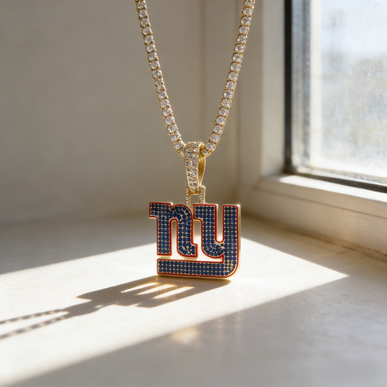 New York NY Emblem Pendant Necklace – Fan Gift Jewelry for Game Day & Holidays
