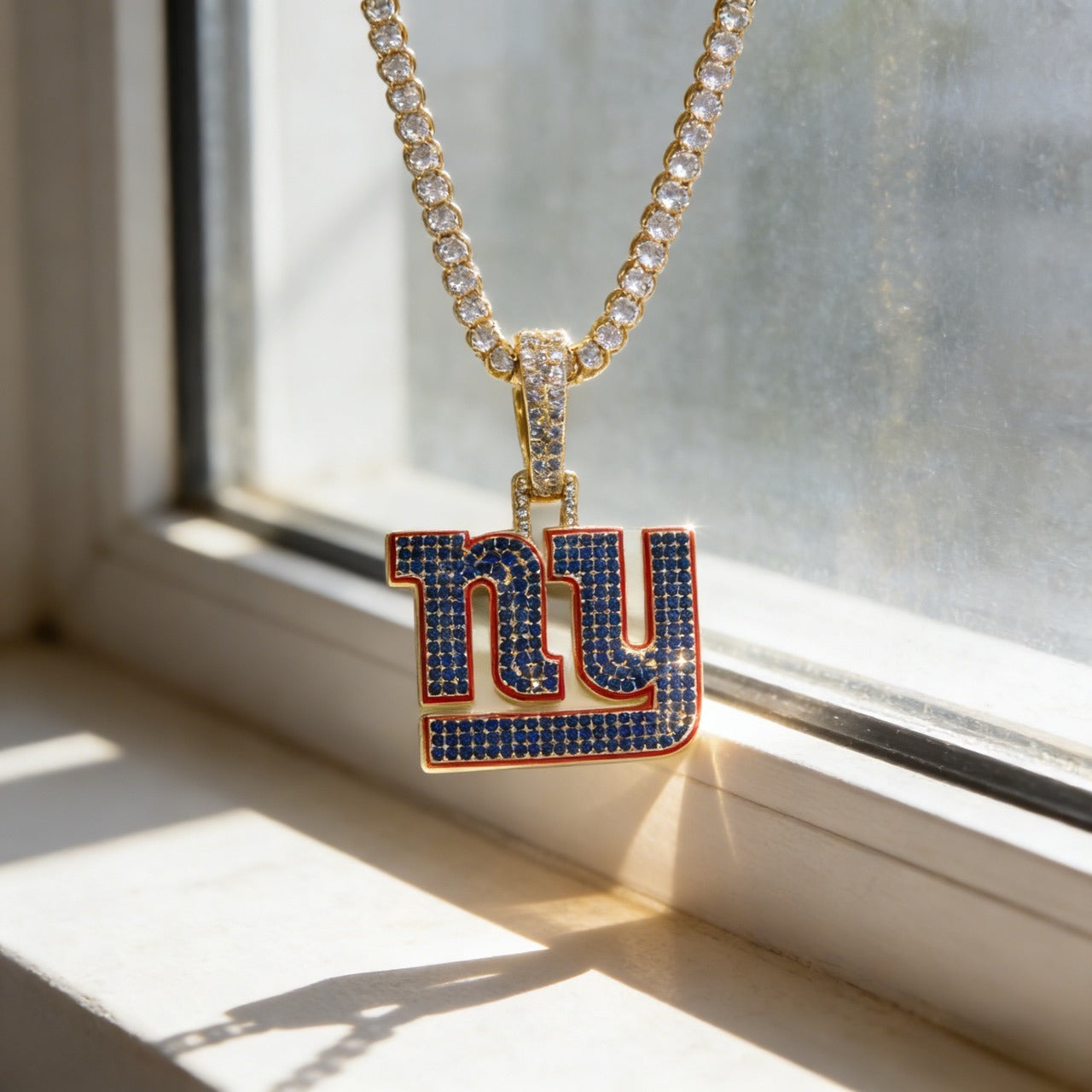 New York NY Emblem Pendant Necklace – Fan Gift Jewelry for Game Day & Holidays