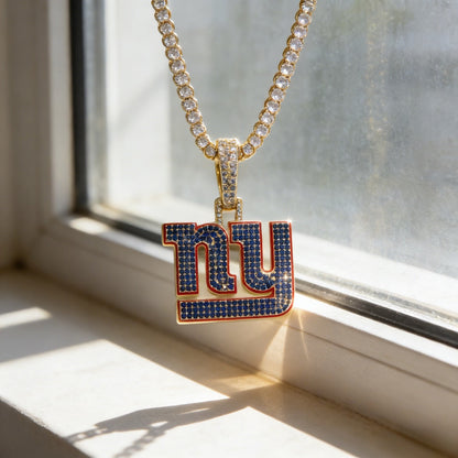 New York NY Emblem Pendant Necklace – Fan Gift Jewelry for Game Day & Holidays