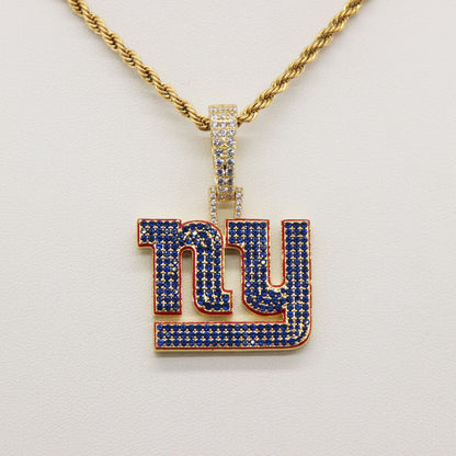 New York NY Emblem Pendant Necklace – Fan Gift Jewelry for Game Day & Holidays