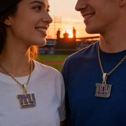 New York NY Emblem Pendant Necklace – Fan Gift Jewelry for Game Day & Holidays