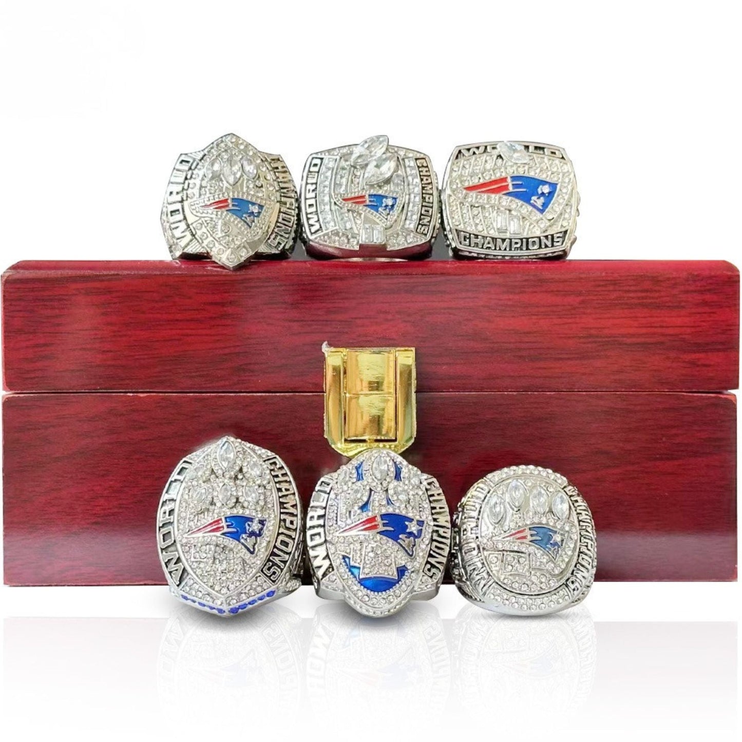 New England Football Championship Rings Set (6 Rings) – Limited Edition Collectible