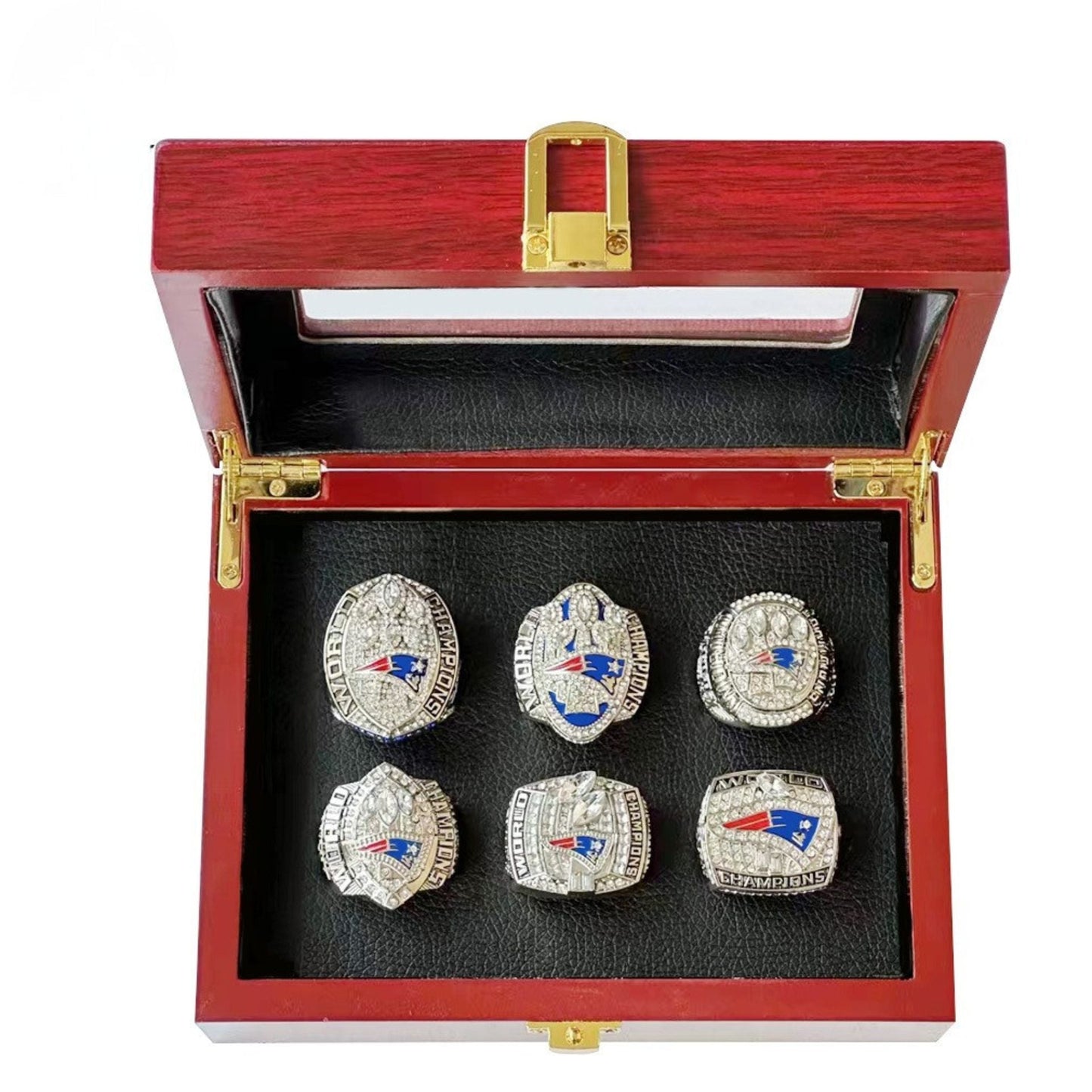 New England Football Championship Rings Set (6 Rings) – Limited Edition Collectible