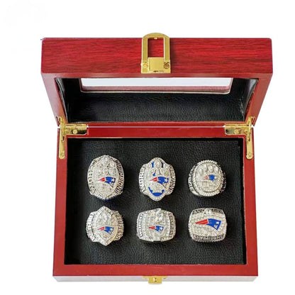 New England Football Championship Rings Set (6 Rings) – Limited Edition Collectible