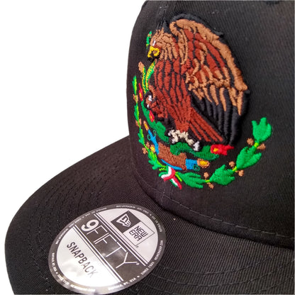 New Era Snapback Black Mexico Shield and Flag Hat
