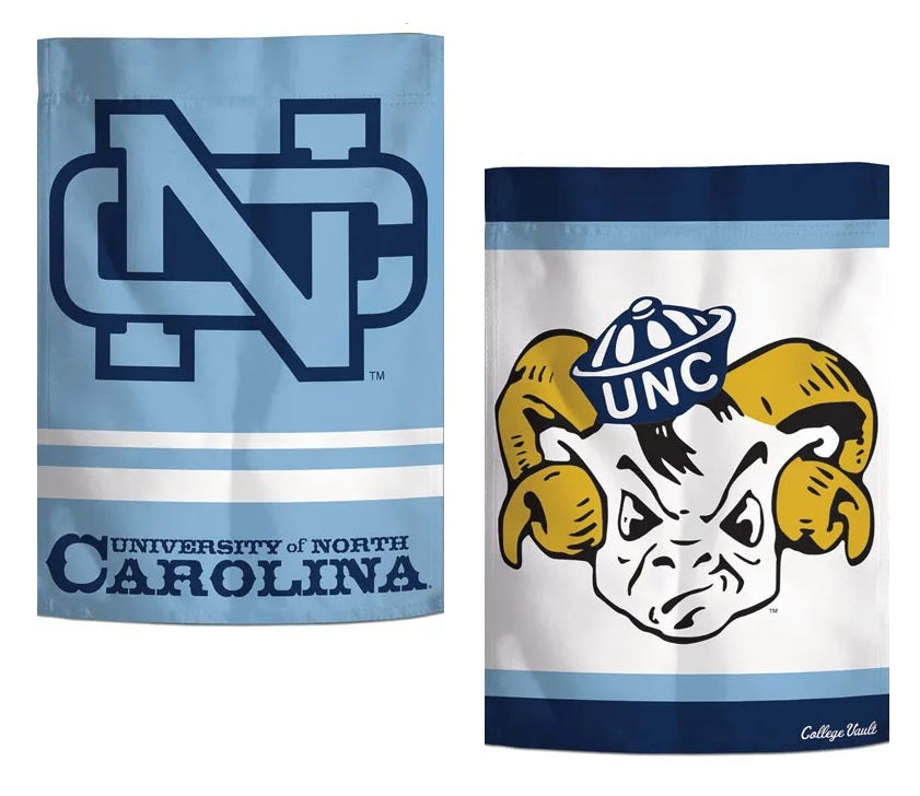 North Carolina Garden Flag 2 Sided Tar Heels Vintage Classic Logo