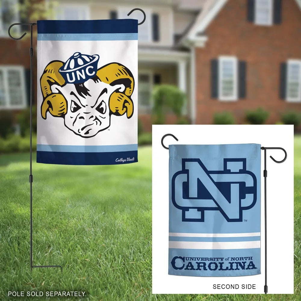 North Carolina Garden Flag 2 Sided Tar Heels Vintage Classic Logo