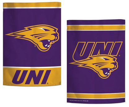 Northern Iowa Panthers 2 Sided Garden Flag UNI Double Logo Design