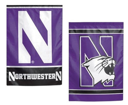 Northwestern Wildcats 2 Sided Garden Flag Logo