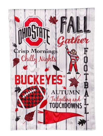 Ohio State 2 Sided Fall Garden Flag