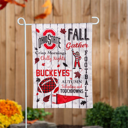 Ohio State 2 Sided Fall Garden Flag