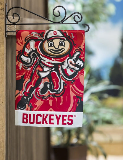 Ohio State Buckeyes Garden Flag 2 Sided Justin Patten Brutus