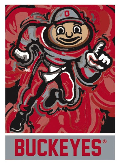 Ohio State Buckeyes Garden Flag 2 Sided Justin Patten Brutus