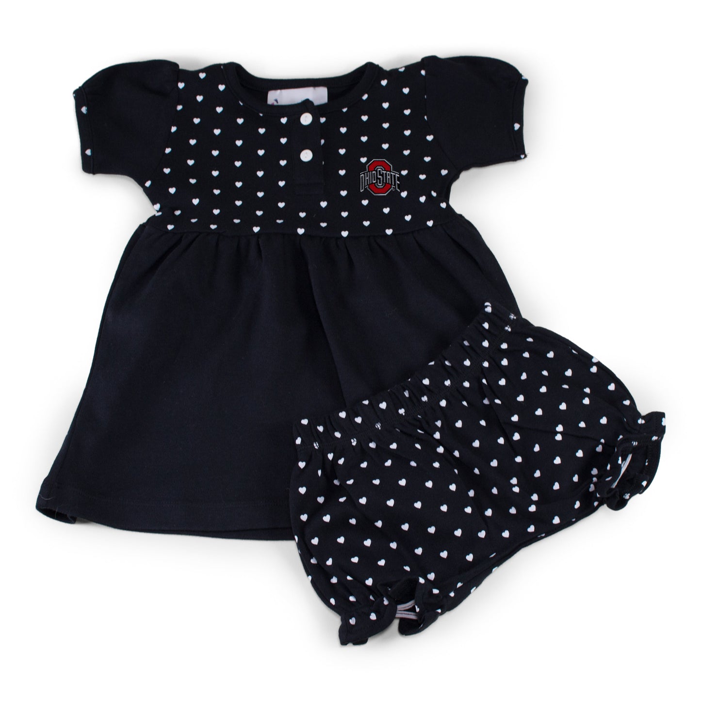 Ohio State Girl's Heart Dress with Bloomers