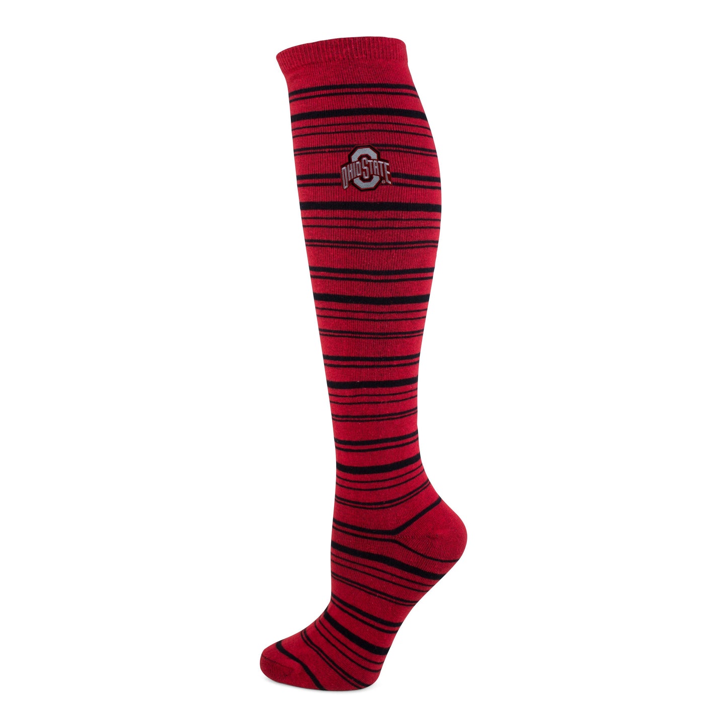 Ohio State Stripe Knee Sock
