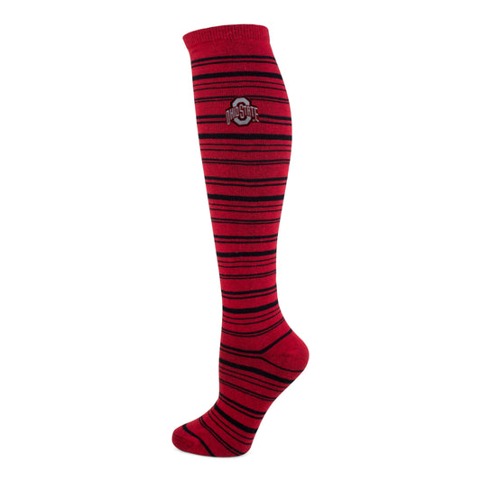 Ohio State Stripe Knee Sock