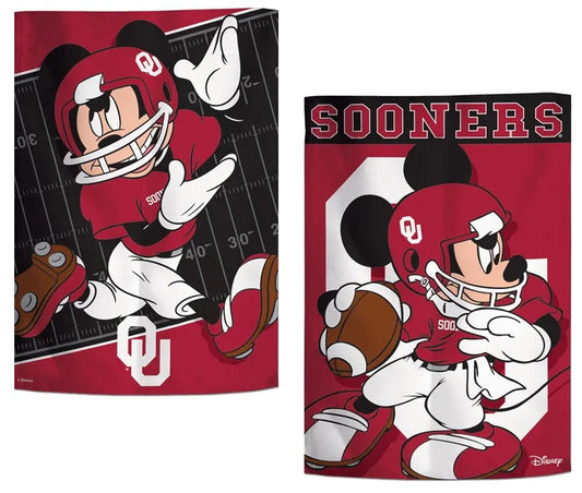 Oklahoma Sooners 2 Sided Mickey Mouse Garden Flag