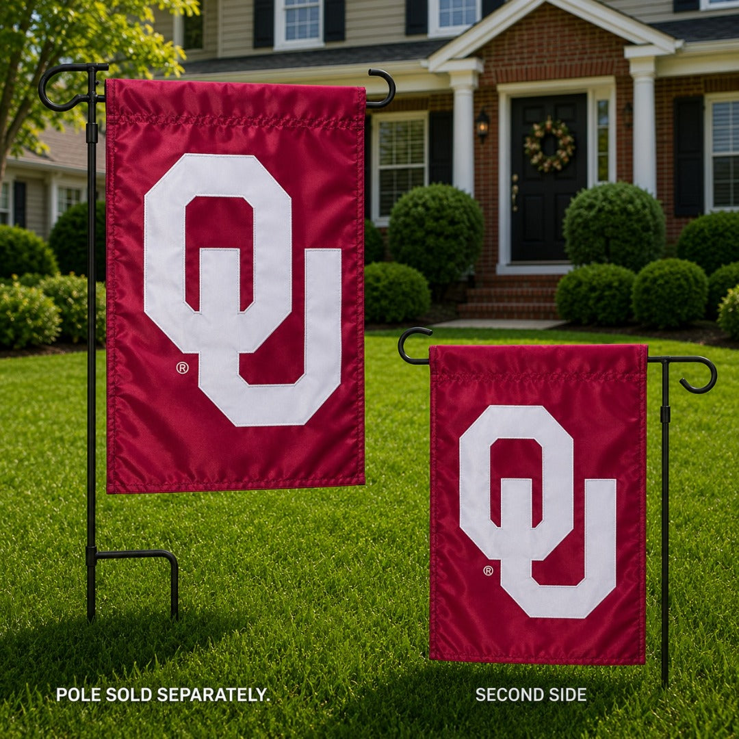 Oklahoma University Sooners Garden Flag 2 Sided Applique