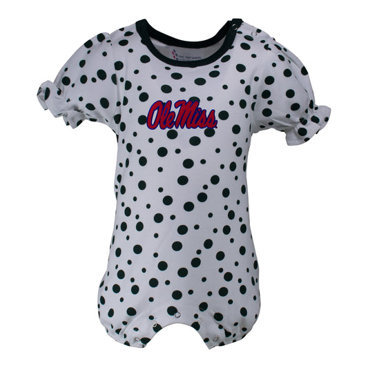 Ole Miss Polka Dot Girl's Romper