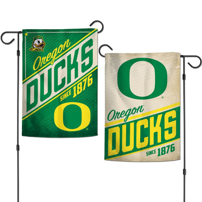 Oregon Ducks Garden Flag 2 Sided Retro Logo
