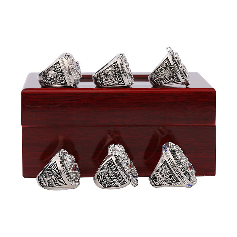 New England Football Championship Rings Set (6 Rings) – Limited Edition Collectible