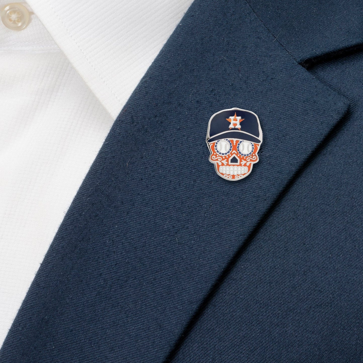 MLB Houston Astros Sugar Skull Lapel Pin