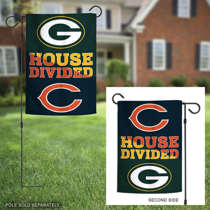 Packers vs Bears Garden Flag 2 Sided House Divided