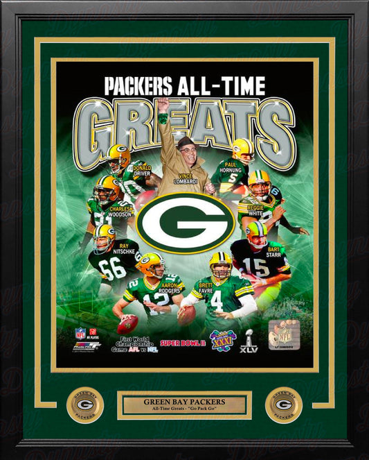 Green Bay Packers All-Time Greats 8" x 10" Framed Football Photo