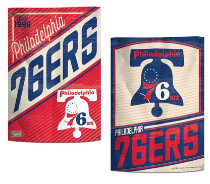 Philadelphia 76ers Garden Flag 2 Sided Retro Logo