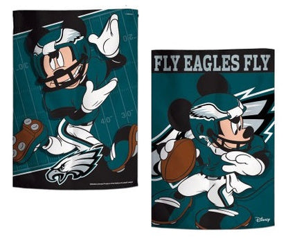Philadelphia Eagles Garden Flag 2 Sided Fly Eagles Fly Mickey Mouse