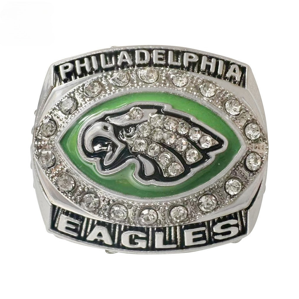 5-Piece Philadelphia Replica Championship Rings Set -  Collectible with Wooden Gift Box