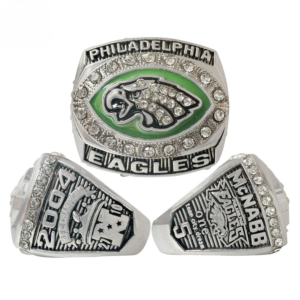 5-Piece Philadelphia Replica Championship Rings Set -  Collectible with Wooden Gift Box