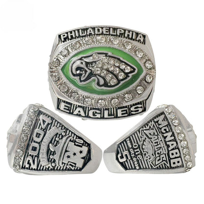 5-Piece Philadelphia Replica Championship Rings Set -  Collectible with Wooden Gift Box