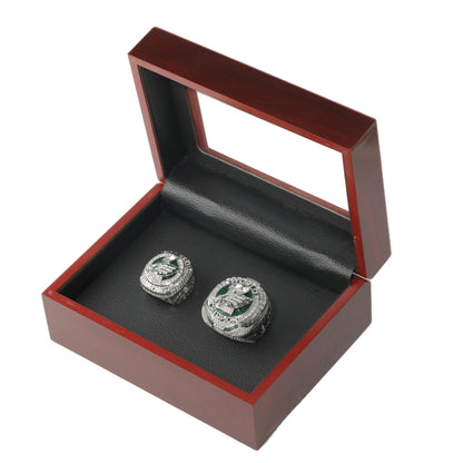 Philadelphia Football Championship Rings Set (2 Rings) – Limited Edition Collectible with Wooden Box