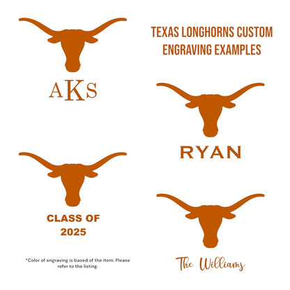 Texas Longhorn Burnt Orange Leather Catchall Tray