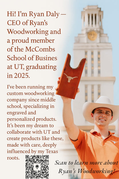 Texas Longhorn Burnt Orange Leather Catchall Tray