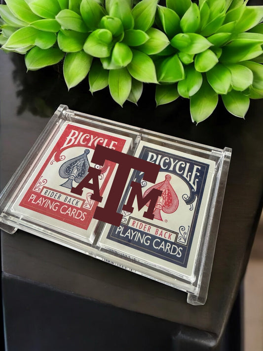 Texas A&M Acrylic Playing Card Box (Holds 2 Decks)