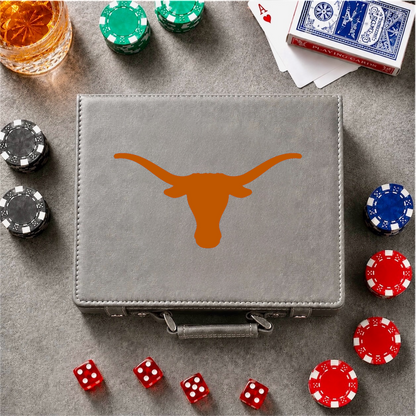 Texas Longhorn Color Printed 100 Chip Poker Set