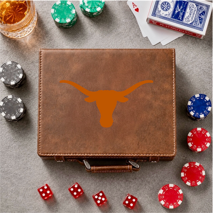 Texas Longhorn Color Printed 100 Chip Poker Set
