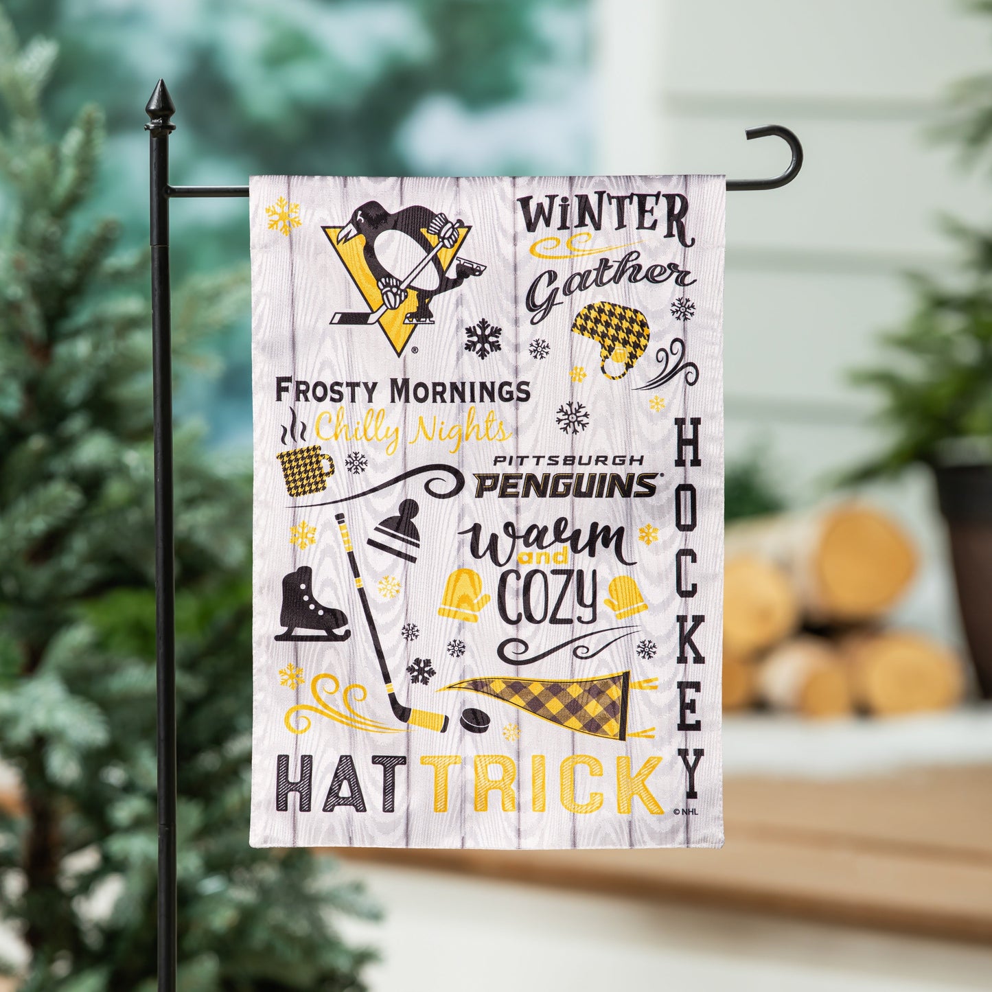 Pittsburgh Penguins Seasonal 2 Sided Garden Flag