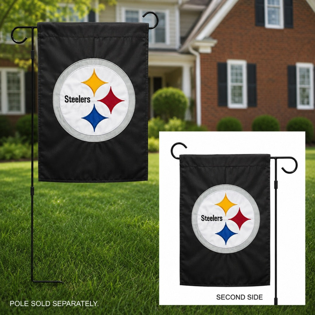 Pittsburgh Steelers 2 Sided Applique Garden Flag